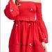Free People Dresses | Free People Red Off The Shoulder Dress | Color: Red | Size: M