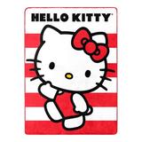 Northwest Hello Kitty - Waving Stripes Throw Polyester in Pink/Red | 60 H x 46 W in | Wayfair 1SAN074000005RET