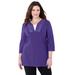 Plus Size Women's Suprema® Lace Trim Duet Top by Catherines in Dark Violet (Size 1X)