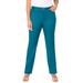 Plus Size Women's Sateen Stretch Pant by Catherines in Deep Teal (Size 34 W)