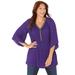 Plus Size Women's Bejeweled Pleated Blouse by Catherines in Deep Grape (Size 1XWP)