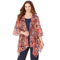 Women's Seasonless Cascade Kimono by Catherines in Floral Print (Size 2X)