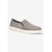 Wide Width Women's Aviana Slip On Sneaker by Bella Vita in Grey Suede (Size 7 1/2 W)