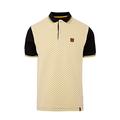 Trojan Records Mens Knitted Jacquard Diamond Polo Shirt Black/Yellow M