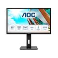 AOC Q32P2CA - 32 Zoll QHD USB-C Docking Monitor, höhenverstellbar (2560x1440, 75 Hz, HDMI, DisplayPort, USB-C, USB Hub) schwarz