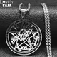 Collier de déclaration en acier inoxydable pour homme Witchcraft pentagramme collier de couleur