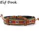 Eif Dock – Bracelet tressé en cuir pour femmes cordon ajustable tissé à la main bohème Boho