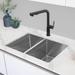 AZUNI 27 inches L x 18 inches W Double Bowl 60/40 Dual Mount 16G Reversible Kitchen Sink with Grids and Basket Strainers