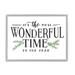 Stupell Most Wonderful Time Christmas Holiday Word Design Framed Wall Art, Proudly Made in USA - White