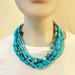 Anthropologie Jewelry | Boho Turquoise Beaded Layered Strand Necklace | Color: Blue/Green | Size: Os