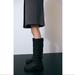 Zara Shoes | Low Heel Quilted Tall Boots | Color: Black | Size: 9