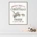 The Holiday Aisle® Christmas Tree Farm Sign by Wild Apple Portfolio - Floater Frame Textual Art on Canvas in Gray/Green | Wayfair