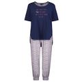 Ulla Popken Women's Pyjama, Take Time, OCS Pajama Set, Light Petrol, 18