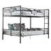 2 Tier Industrial Style Queen Size Bunk Bed with Attached Ladder, Black