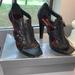 Jessica Simpson Shoes | Black Leather Jessica Simpson Platform Heels | Color: Black | Size: 8.5