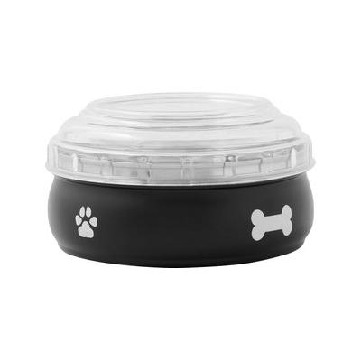 Frisco Travel Non-skid Stainless Steel Dog & Cat Bowl, Black, 3 Cup