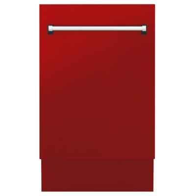 "ZLINE 18"" Tallac Series 3rd Rack Top Control Dishwasher in Red Matte with Stainless Steel Tub, 51dBa (DWV-RM-18) - ZLINE Kitchen and Bath DWV-RM-18"