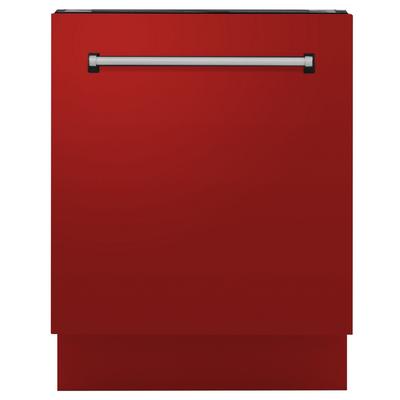 "ZLINE 24"" Tallac Series 3rd Rack Tall Tub Dishwasher in Red Matte with Stainless Steel Tub, 51dBa (DWV-RM-24) - ZLINE Kitchen and Bath DWV-RM-24"