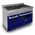 ZLINE 48 in. Professional 6.0 cu. ft. 7 Dual Fuel Range in DuraSnow® Stainless Steel with Brass Burners (RAS-SN-BR-48) - ZLINE Kitchen and Bath RAS-SN-BR-48