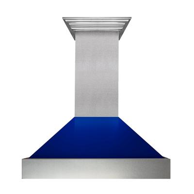 "30"" DuraSnow® Stainless Steel Range Hood with Blue Gloss Shell (8654BG-30) - ZLINE Kitchen and Bath 8654BG-30"