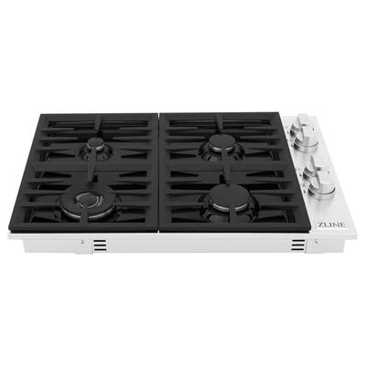 ZLINE 30 in. Dropin Cooktop with 4 Gas Brass Burners and Black Porcelain Top (RC-BR-30-PBT) - ZLINE Kitchen and Bath RC-BR-30-PBT