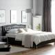 Meubler Design - Lit Capitonné Milano Design Confort Et Style Pour Votre Chambre - Noir - 140x190,