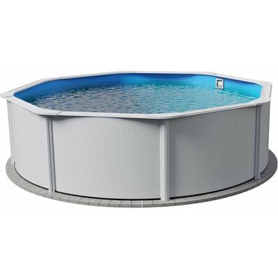 Planet Pool - Stahlwandpool rund Größe wählbar, 120 cm tief, Stahl 0,4 mm weiß, Folie 0,3 mm blau, Image