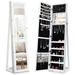 Standing Jewelry Cabinet Lockable Storage Box with Full Length Mirror