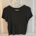 American Eagle Outfitters Tops | Aeo Black And White Cropped T-Shirt | Color: Black/White | Size: S