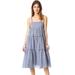 Anthropologie Dresses | Dra X Anthro Chambray Noelle Tiered Midi Dress | Color: Blue | Size: M