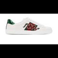 Gucci Shoes | Gucci White Snake Low Ace Sneakers Size 9.5 | Color: Green/White | Size: 9.5