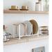 Tosca Yamazaki Home Wood-Accented Dish Storage Rack, Kitchen Organizer Holder Stand Metal | 6.5 H x 13.58 W x 7.87 D in | Wayfair 2963