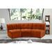 Orange Sectional - Latitude Run® Jedson 96" Wide Velvet Symmetrical Corner Sectional Velvet | 31 H x 96 W x 40 D in | Wayfair