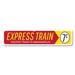 Lizton Sign Shop, Inc Express Train Custom Aluminum Sign Metal in Gray/Red/Yellow | 6 H x 24 W x 0.06 D in | Wayfair 1516-A624