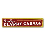 Lizton Sign Shop, Inc Classic Garage Custom Aluminum Sign Metal in Gray/Red/Yellow | 4 H x 18 W x 0.04 D in | Wayfair 1531-A418