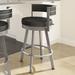 Latitude Run® Matthews Swivel Counter & Bar Stool Leather in Gray/Black | 33.75 H x 21.75 W x 19.25 D in | Wayfair LTRN4134 30306719