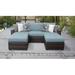 Wade Logan® Averionna 98" Wide Outdoor U-Shaped Patio Sectional w/ Cushions All - Weather Wicker in Blue | 30 H x 98 W x 63 D in | Wayfair