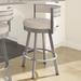 Latitude Run® Matthews Swivel Counter & Bar Stool Leather in Gray/Brown | 33.75 H x 21.75 W x 19.25 D in | Wayfair C7ED33504F004881A798E56D5E8ADDE4