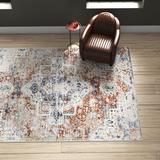 Blue/Orange 120 x 94 x 0.43 in Area Rug - Trent Austin Design® Maiden Lane Oriental Ivory/Blue/Rust Area Rug | 120 H x 94 W x 0.43 D in | Wayfair