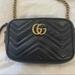 Gucci Bags | Gucci Gg Marmont Mini Leather Bag | Color: Black/Gold | Size: Mini