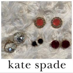 Kate Spade Jewelry | Kate Spade Stud Earrings Bundle | Color: Black/Red | Size: Os