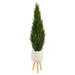 5' Cedar Artificial Tree in White Planter with Stand (Indoor/Outdoor) - 20 x 20x 60 inches