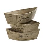 White Washed Wood Planter (Set of 3)