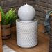 Sunnydaze Modern Orb on Circle-Pattern Base Ceramic Outdoor Fountain with LEDs