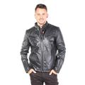 G-Star Men's Re Leather Biker JKT Jacket, Black (Mazarine Blue 4213), Large