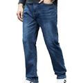 moroess Men's Regular Straight Fit Design Comfortable Denim Jeans Stretch Straight Leg Regular Fit Classic Basic Denim Jeans Relaxed(36W,Blue)