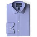 Buttoned Down Men's Slim Fit Non-Iron Shirt with Kent Collar, Blue (with Pocket),17" Neck 34" Sleeve