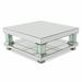 Michael Amini Montreal Coffee Table w/ Storage Wood/Mirrored/Glass in Brown/Gray | 20 H x 48 W x 48 D in | Wayfair FS-MNTRL208H