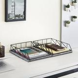 17 Stories Stackable Office Paper Tray File Organizer Metal in Black/Gray | 6.2 H x 13.8 W x 10.8 D in | Wayfair 5FD4AFB5F3BC4F3E88E0351AB046D651