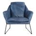 GREER CLUB CHAIR KAISO BLUE LEATHER - Moe's Home Collection PK-1056-19